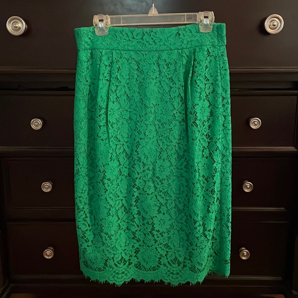 J crew lace pencil skirt